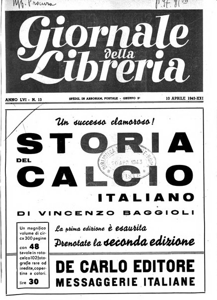 Giornale della libreria organo ufficiale della Associazione italiana editori