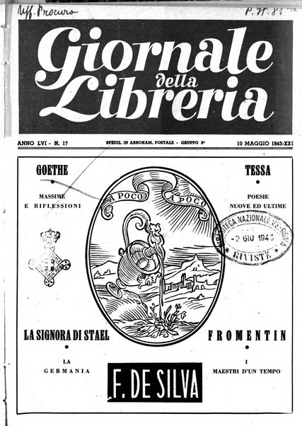 Giornale della libreria organo ufficiale della Associazione italiana editori