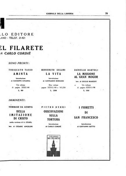 Giornale della libreria organo ufficiale della Associazione italiana editori