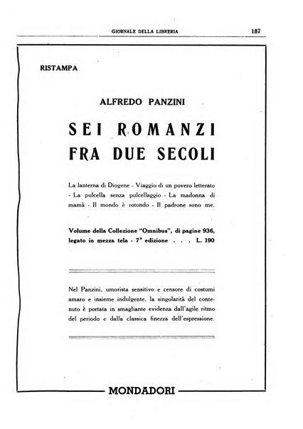 Giornale della libreria organo ufficiale della Associazione italiana editori