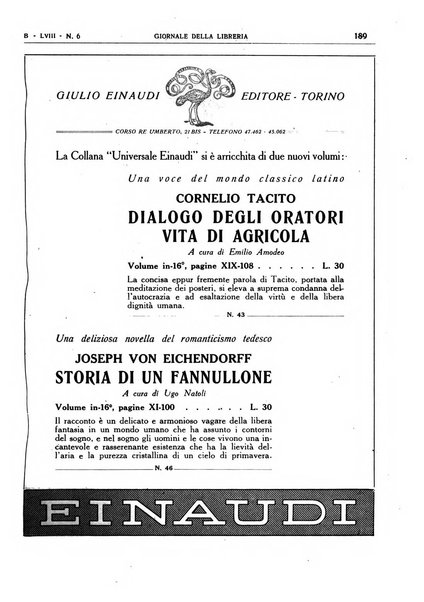 Giornale della libreria organo ufficiale della Associazione italiana editori