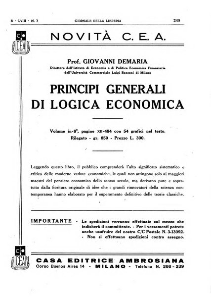 Giornale della libreria organo ufficiale della Associazione italiana editori