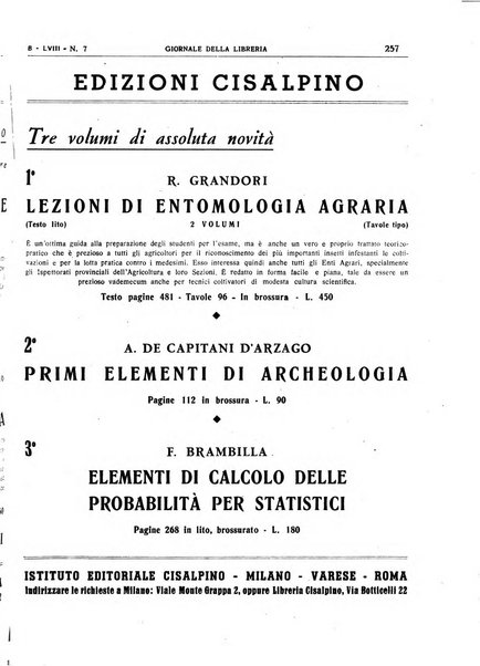 Giornale della libreria organo ufficiale della Associazione italiana editori