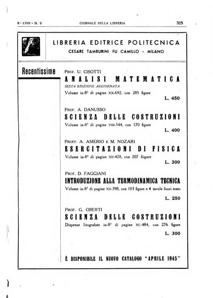 Giornale della libreria organo ufficiale della Associazione italiana editori