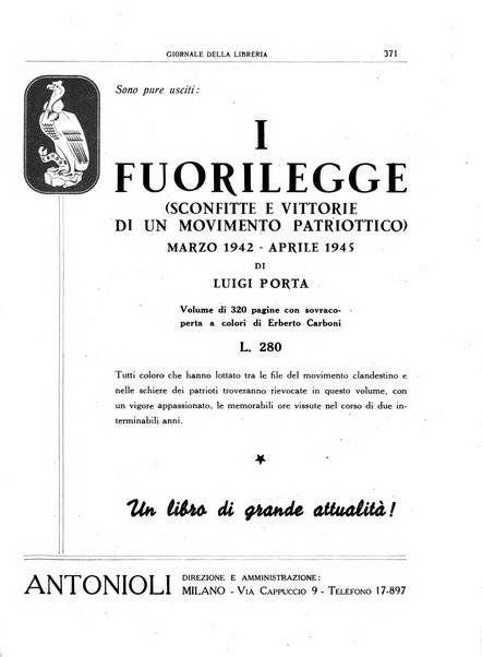 Giornale della libreria organo ufficiale della Associazione italiana editori