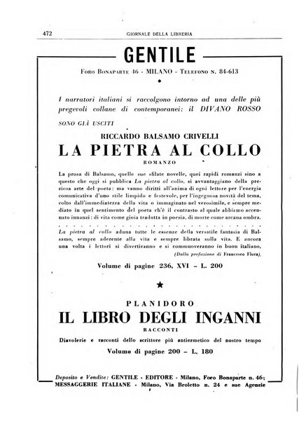 Giornale della libreria organo ufficiale della Associazione italiana editori