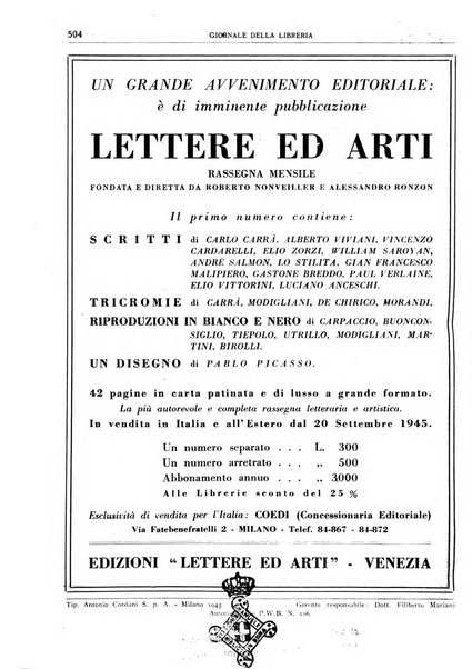 Giornale della libreria organo ufficiale della Associazione italiana editori