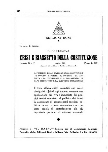 Giornale della libreria organo ufficiale della Associazione italiana editori