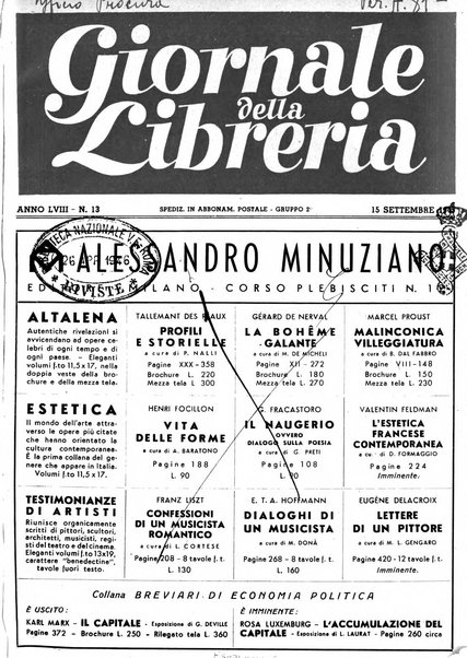 Giornale della libreria organo ufficiale della Associazione italiana editori