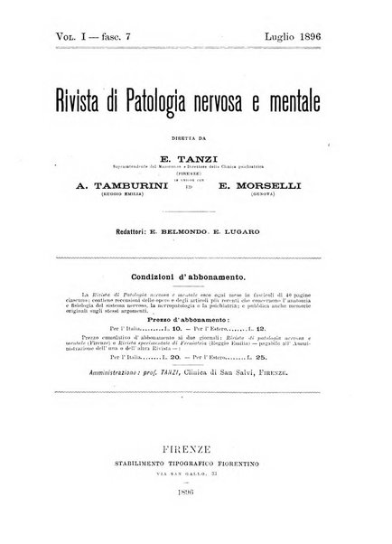 Rivista di patologia nervosa e mentale