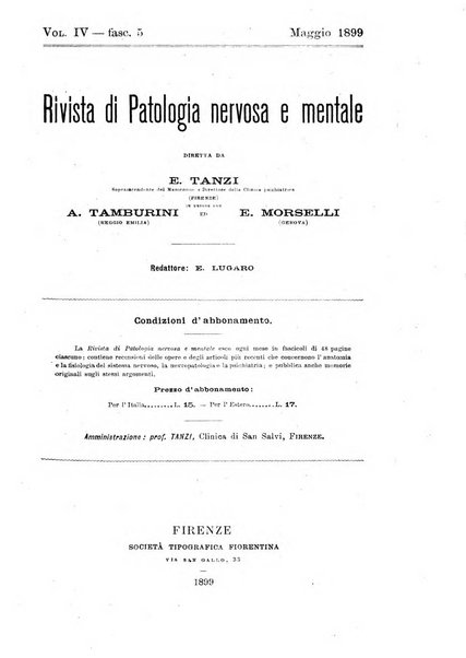 Rivista di patologia nervosa e mentale