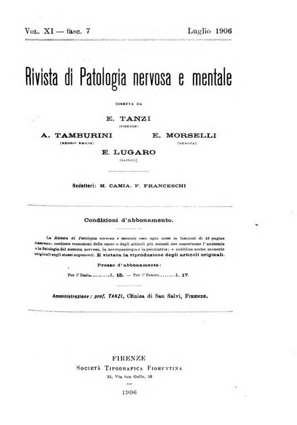 Rivista di patologia nervosa e mentale