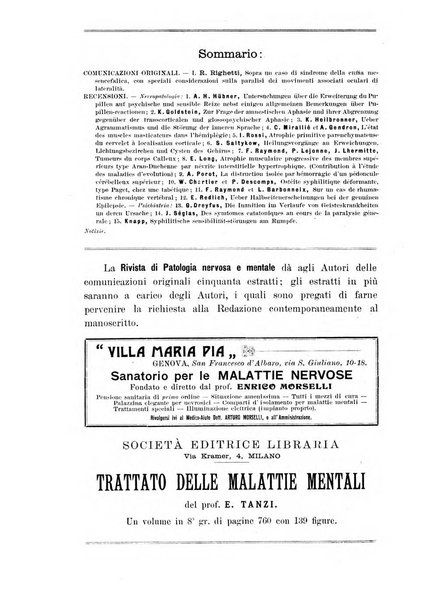 Rivista di patologia nervosa e mentale