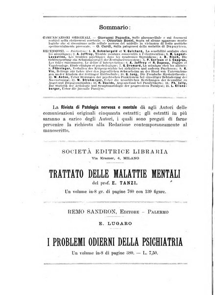 Rivista di patologia nervosa e mentale