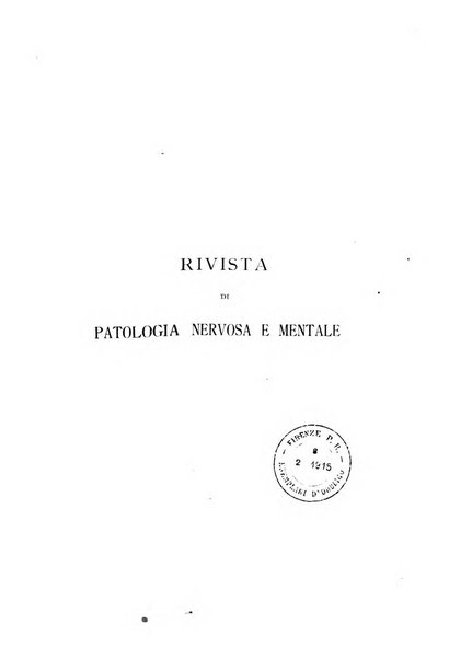 Rivista di patologia nervosa e mentale