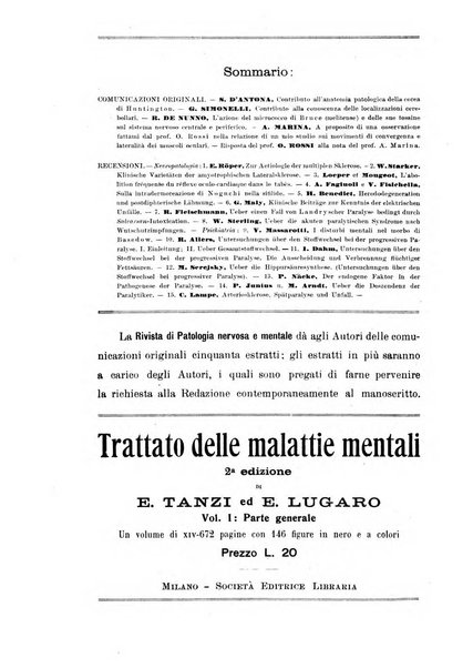 Rivista di patologia nervosa e mentale