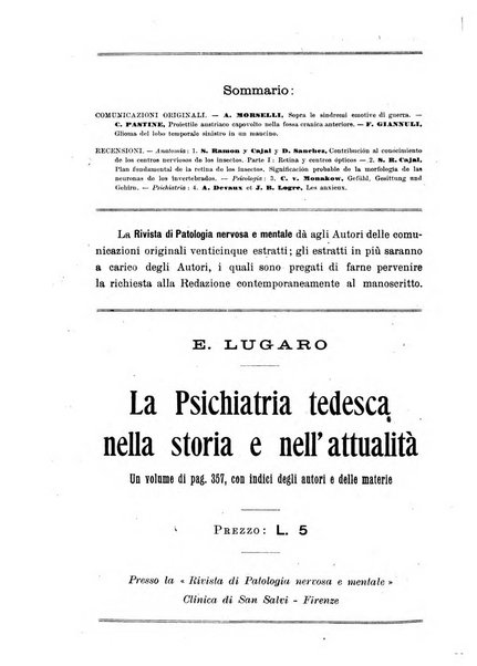 Rivista di patologia nervosa e mentale