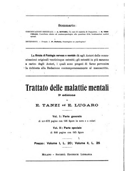 Rivista di patologia nervosa e mentale