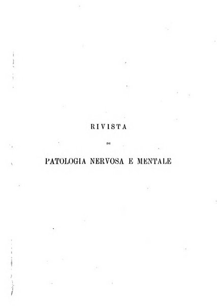 Rivista di patologia nervosa e mentale