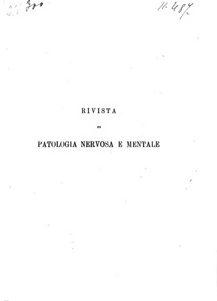 Rivista di patologia nervosa e mentale