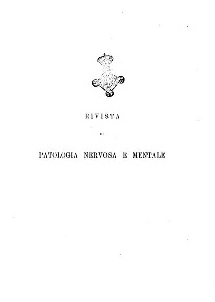 Rivista di patologia nervosa e mentale