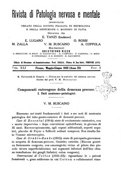 Rivista di patologia nervosa e mentale