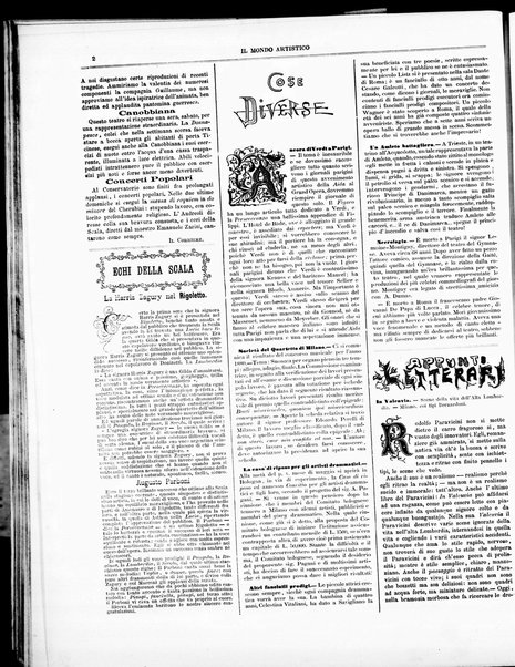 Il mondo artistico : giornale di musica dei teatri e delle belle arti