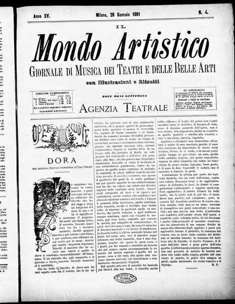 Il mondo artistico : giornale di musica dei teatri e delle belle arti