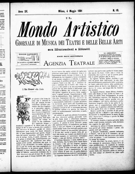 Il mondo artistico : giornale di musica dei teatri e delle belle arti