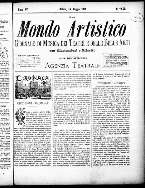 Il mondo artistico : giornale di musica dei teatri e delle belle arti