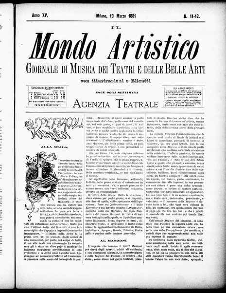 Il mondo artistico : giornale di musica dei teatri e delle belle arti