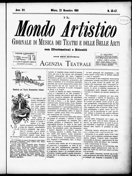 Il mondo artistico : giornale di musica dei teatri e delle belle arti