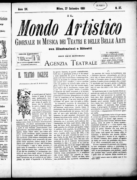 Il mondo artistico : giornale di musica dei teatri e delle belle arti