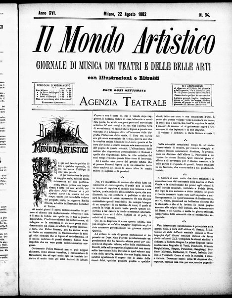 Il mondo artistico : giornale di musica dei teatri e delle belle arti