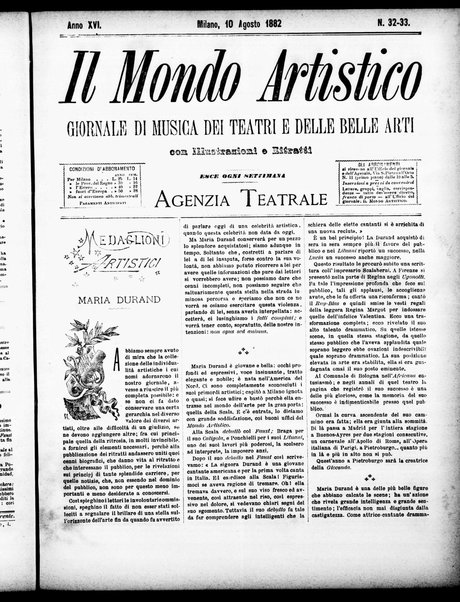 Il mondo artistico : giornale di musica dei teatri e delle belle arti