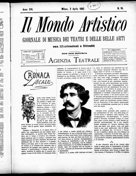 Il mondo artistico : giornale di musica dei teatri e delle belle arti