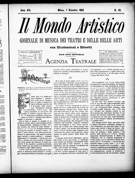 Il mondo artistico : giornale di musica dei teatri e delle belle arti