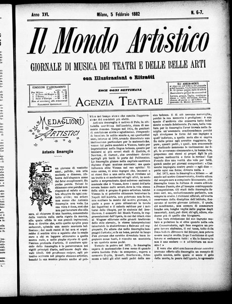 Il mondo artistico : giornale di musica dei teatri e delle belle arti