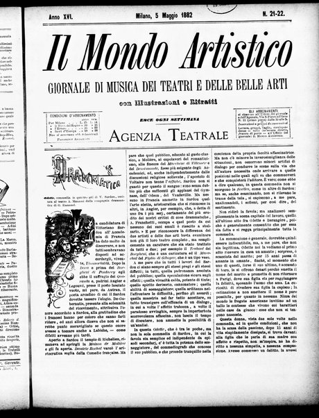 Il mondo artistico : giornale di musica dei teatri e delle belle arti