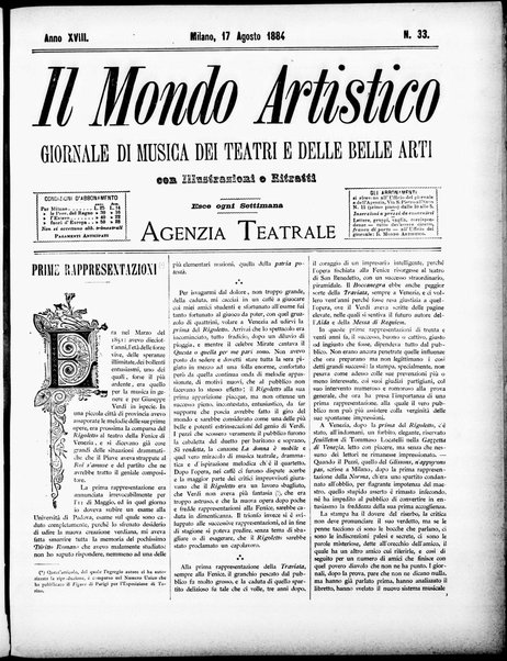 Il mondo artistico : giornale di musica dei teatri e delle belle arti