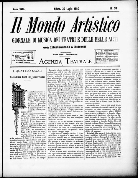 Il mondo artistico : giornale di musica dei teatri e delle belle arti