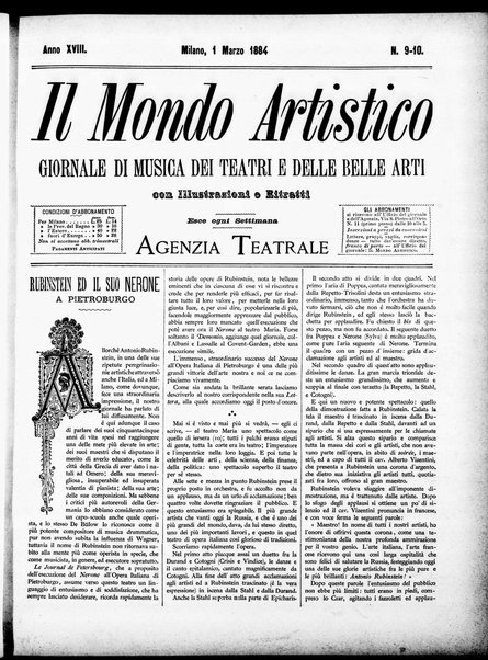 Il mondo artistico : giornale di musica dei teatri e delle belle arti