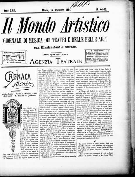 Il mondo artistico : giornale di musica dei teatri e delle belle arti