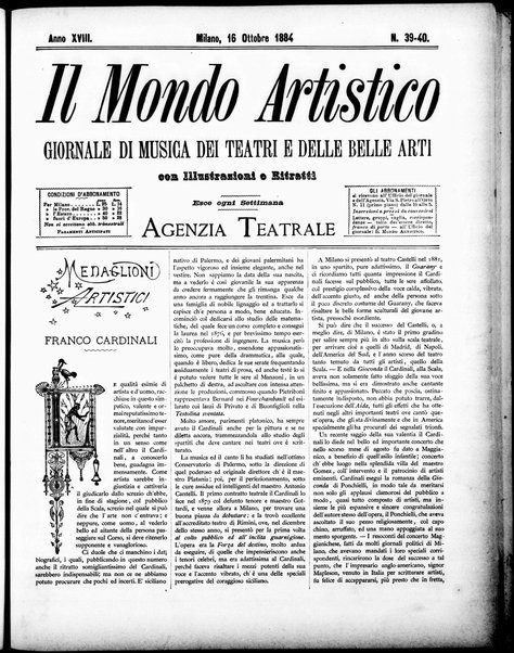 Il mondo artistico : giornale di musica dei teatri e delle belle arti