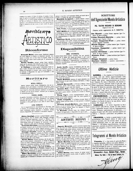 Il mondo artistico : giornale di musica dei teatri e delle belle arti