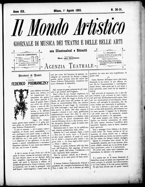 Il mondo artistico : giornale di musica dei teatri e delle belle arti