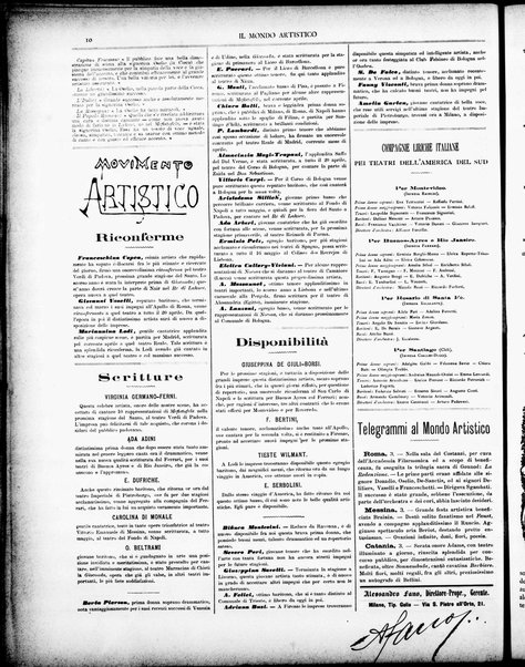 Il mondo artistico : giornale di musica dei teatri e delle belle arti