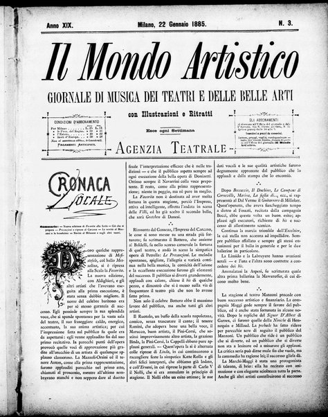 Il mondo artistico : giornale di musica dei teatri e delle belle arti