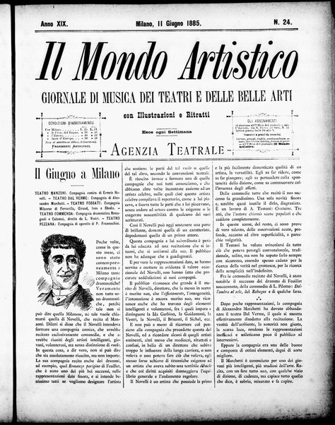 Il mondo artistico : giornale di musica dei teatri e delle belle arti