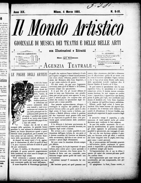 Il mondo artistico : giornale di musica dei teatri e delle belle arti